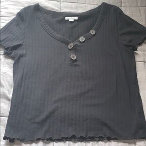 🌿 Black Ribbed Top